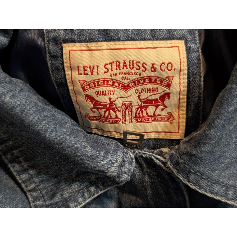 Levi Strauss Co. Women's Denim Utility Jacket Belted Garment Washed Medium - Picture 2 of 7